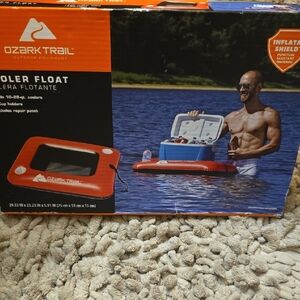 New Ozark Trail Orange Black Cooler Float‎ Holds 10-28 Qt Cooler 2 Cup Holder